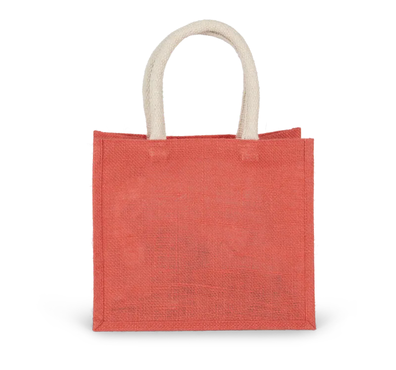 Shopper van jutecanvas - middelgroot model in True Coral