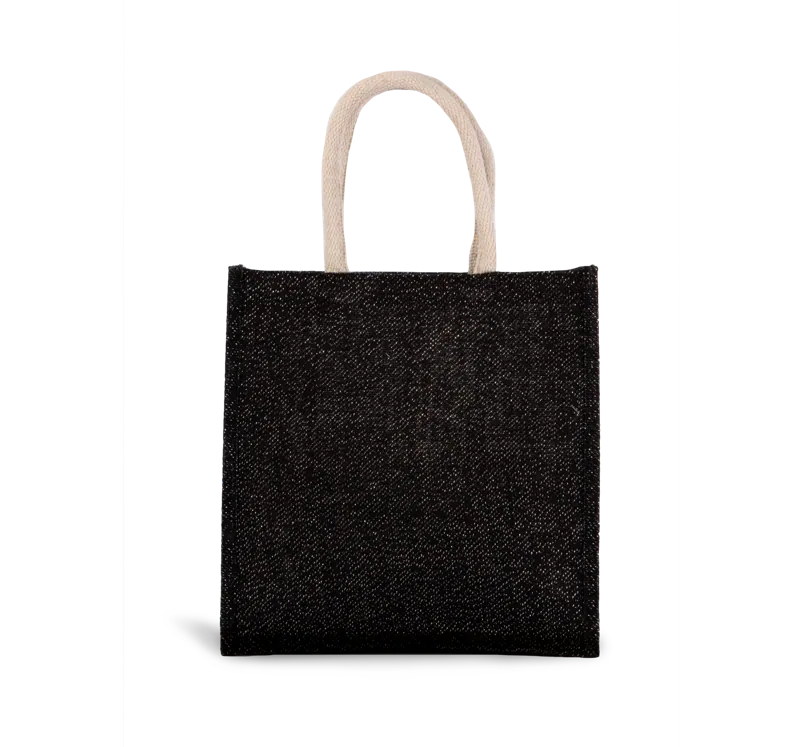 Shopper van jutecanvas - groot model in Black / Silver