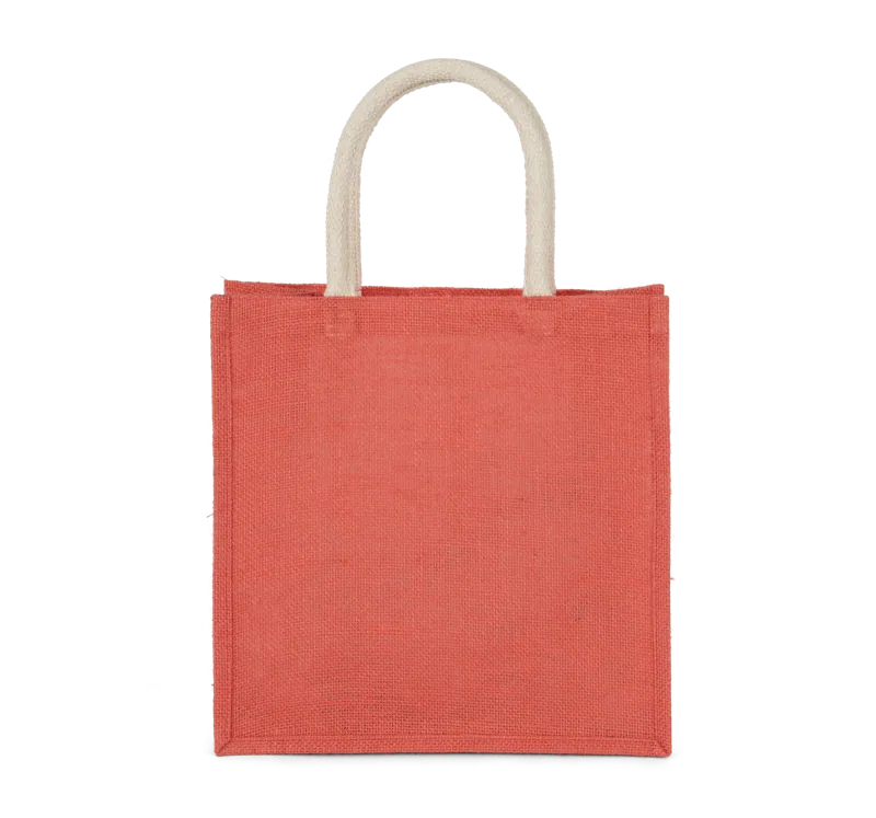 Shopper van jutecanvas - groot model in True Coral
