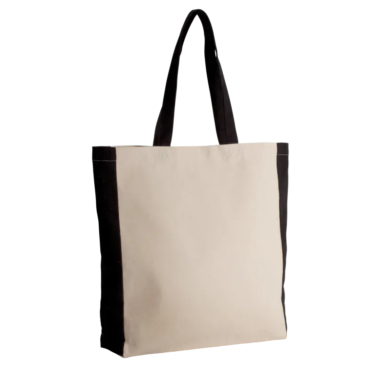 Tweekleurige shopper in Natural / Black