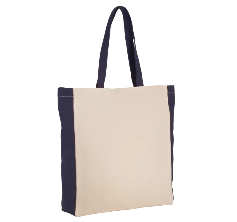 Tweekleurige shopper in Natural / Navy