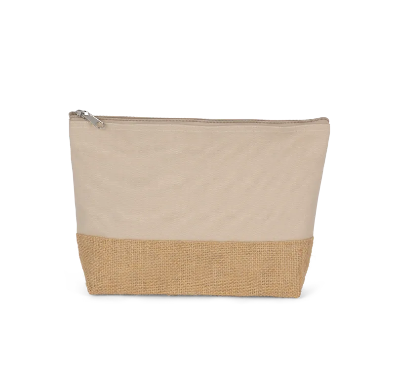 Etui van katoencanvas en jute in Light Sand / Natural