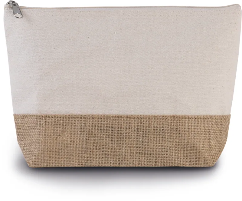 Etui van katoencanvas en jute in Natural