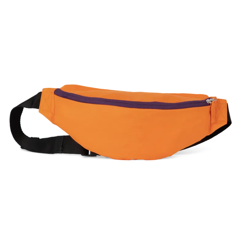 Gerecycleerd klassiek heuptasje in Orange Zest / Plum Purple