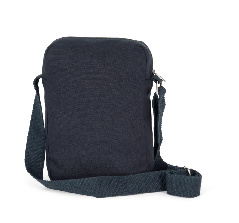Katoenen handtas met schouderriem in Navy
