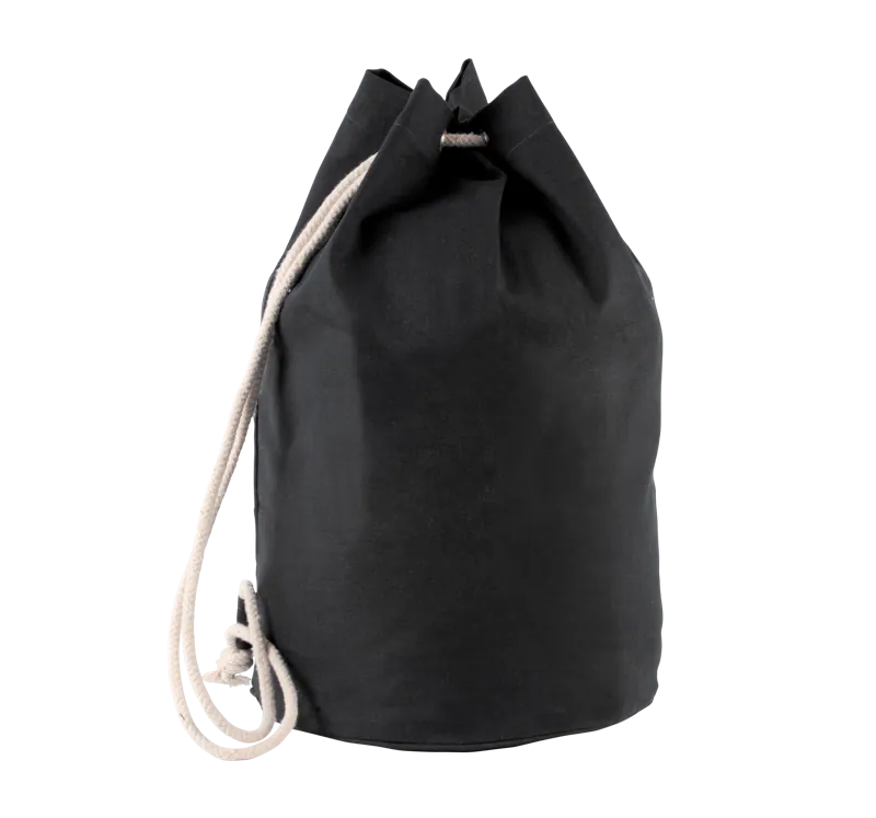 Katoenen tas met koord in marinestijl in Black