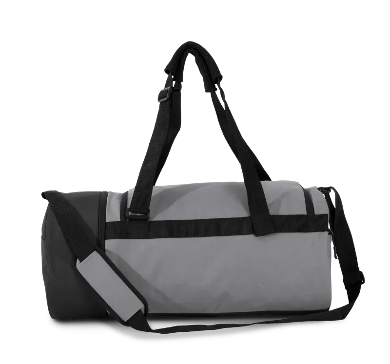 Sporttas in kokervorm met afzonderlijk schoenenvak in Dark Cool Grey / Black, achterkant