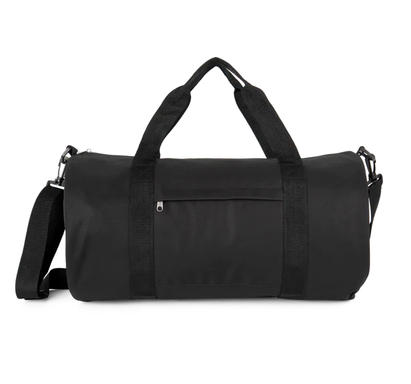 Gerecycleerde buisvormige tas met zak op de voorkant in Black