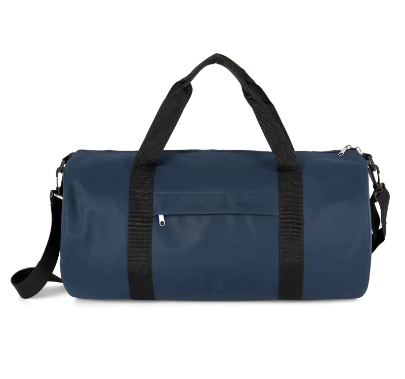 Gerecycleerde buisvormige tas met zak op de voorkant in Twilight Blue