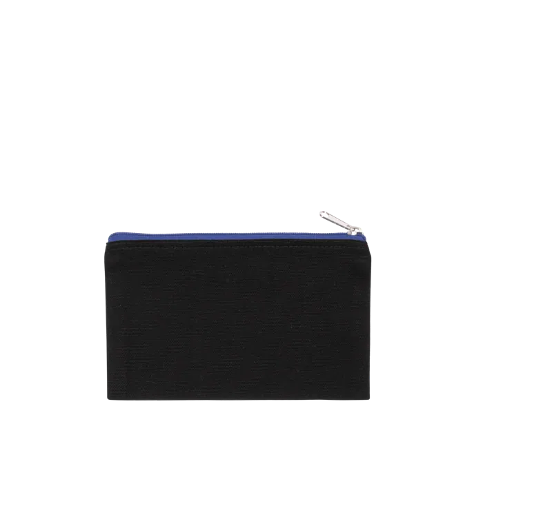Etui van canvaskatoen - klein model in Black / Royal Blue