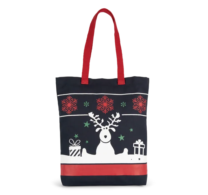 Shopper met kerstmotieven in Night Navy