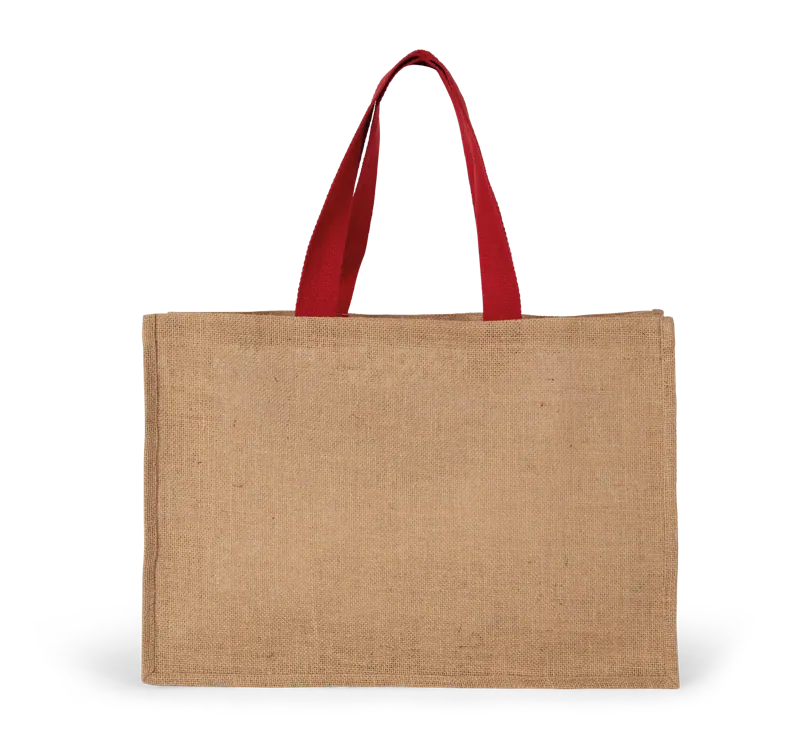 XL shopper in Natural / Cherry Red