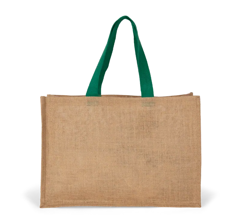 XL shopper in Natural / Kelly Green