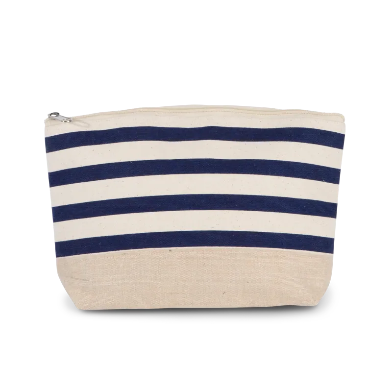 Etui met marineprint voor accessoires in Natural / Navy