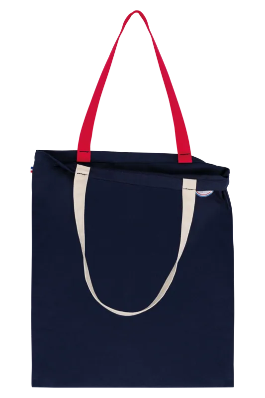 Shopper in drie kleuren-Origine France Garantie in Navy, achterkant