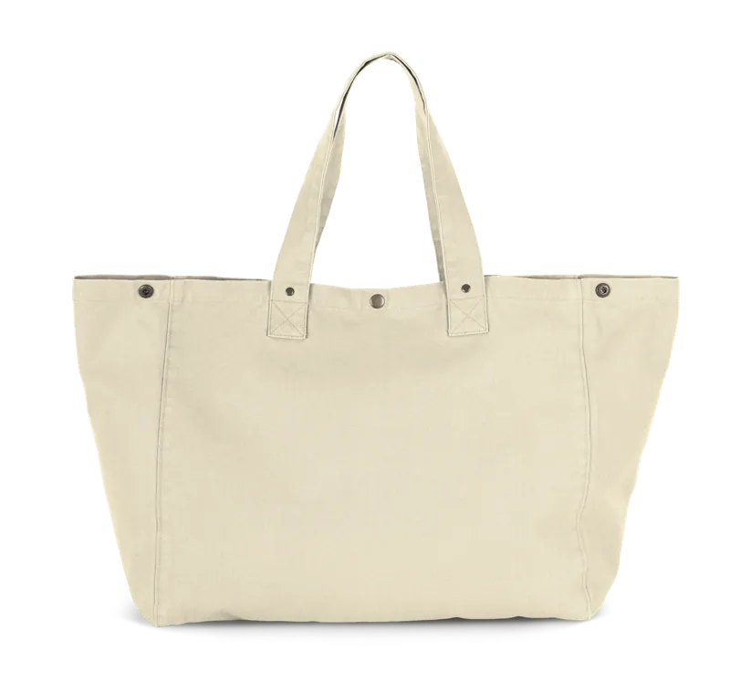 Shopper van verwassen katoen in Washed Natural