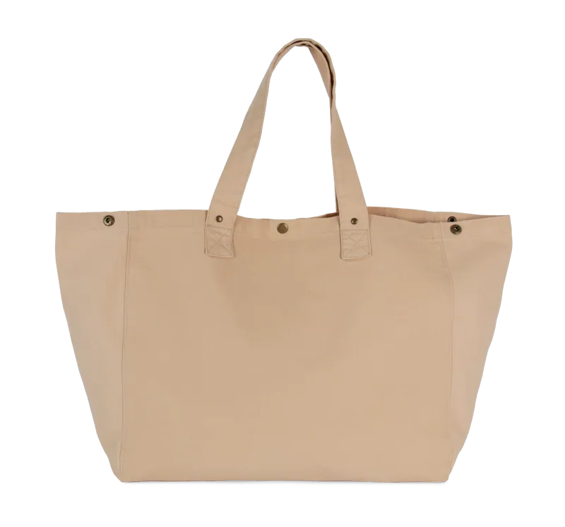 Shopper van verwassen katoen in Washed Nude Peach