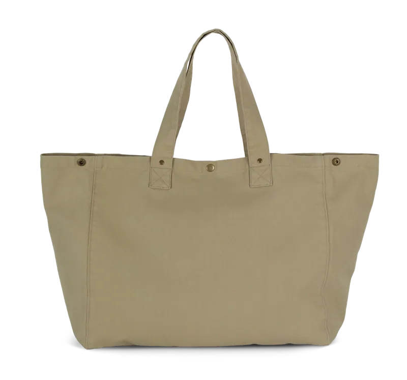 Shopper van verwassen katoen in Washed Olive Gray