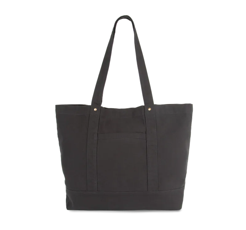 Grote shopper met zijzak in Washed Black