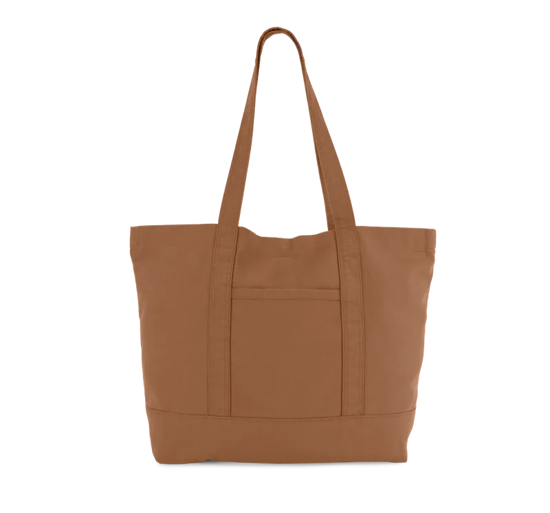 Grote shopper met zijzak in Washed Cinnamon