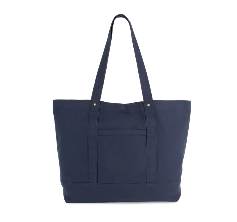 Grote shopper met zijzak in Washed Navy