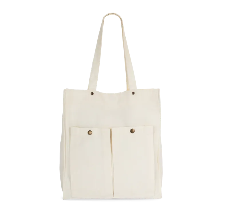 Tas met dubbel voorvak in Washed Ivory