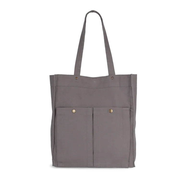 Tas met dubbel voorvak in Washed Steeple Grey