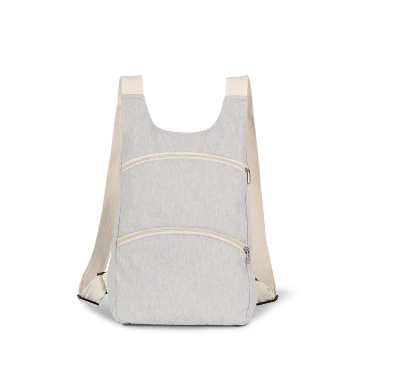 Gerecyclede rugzak met anti-diefstalzak op de achterkant. in Pebble Grey / Ecume