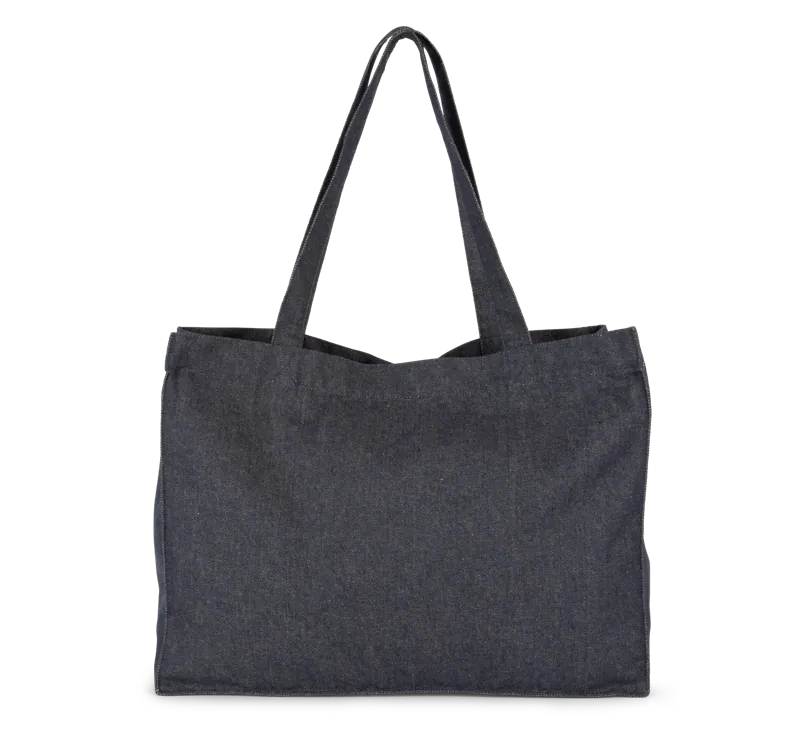 Grote shopper van denim in Recycled Denim