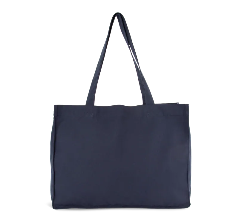 Grote shopper van gerecycled katoen. in Moonlight Navy