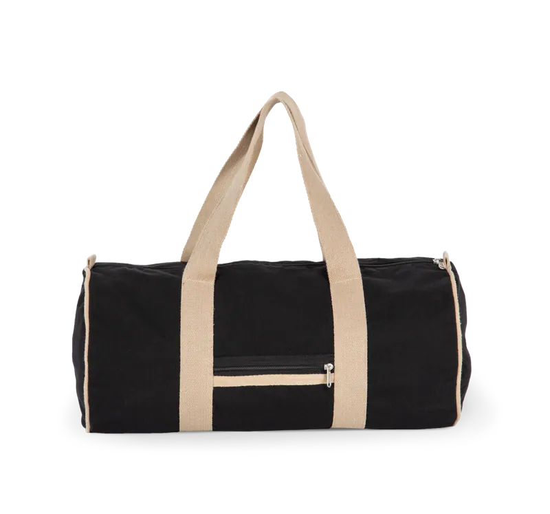 Gerecyclede duffeltas in Black Night / Hemp