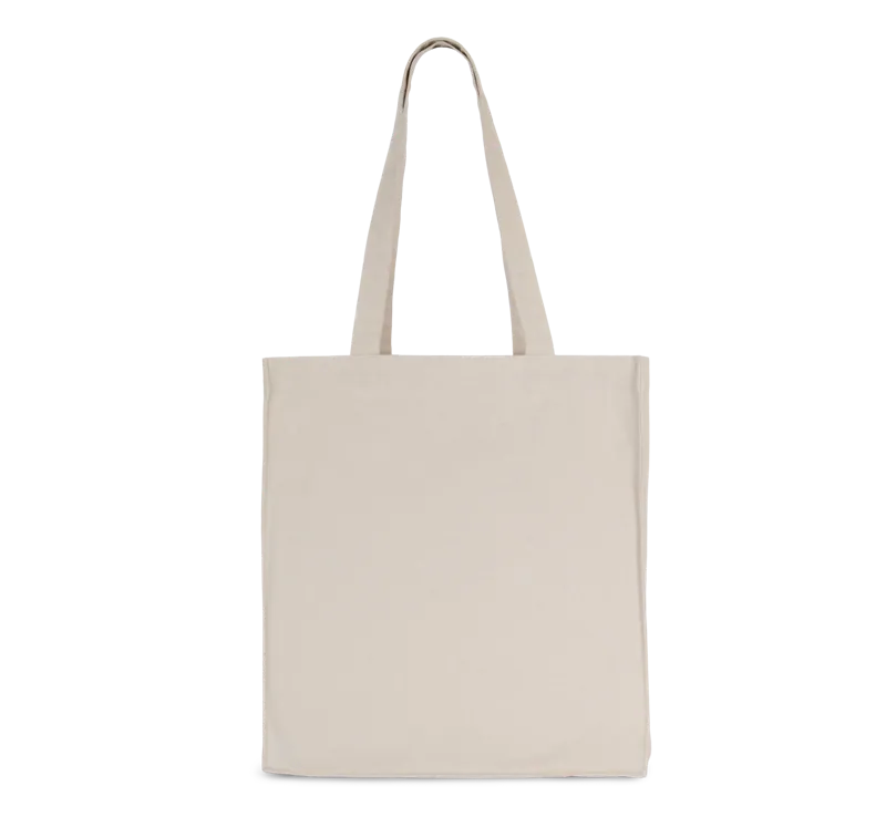 Totebag met bodem en ruimteplooi in Natural