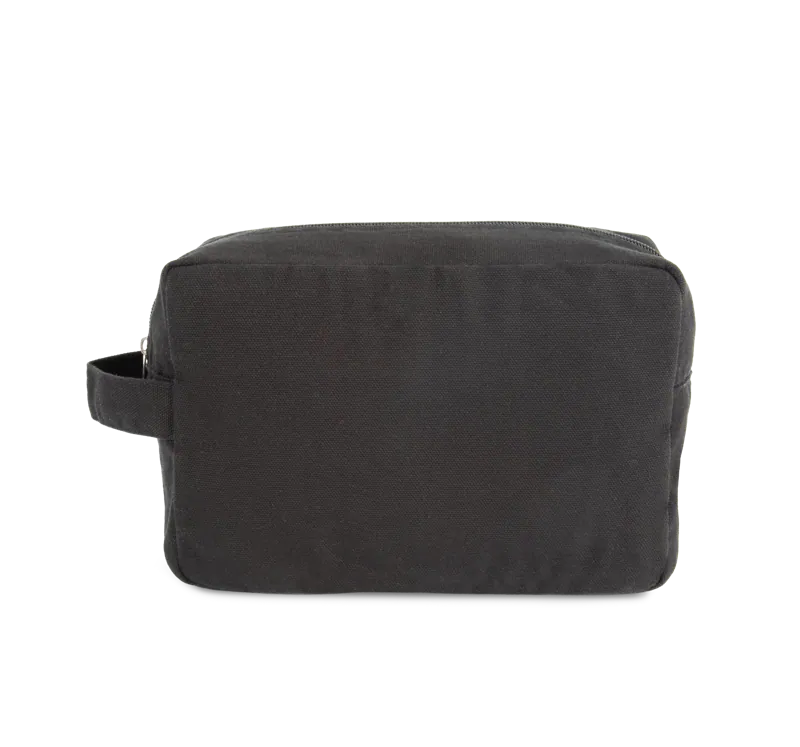 Toilettas van biologisch katoen. in Washed Black