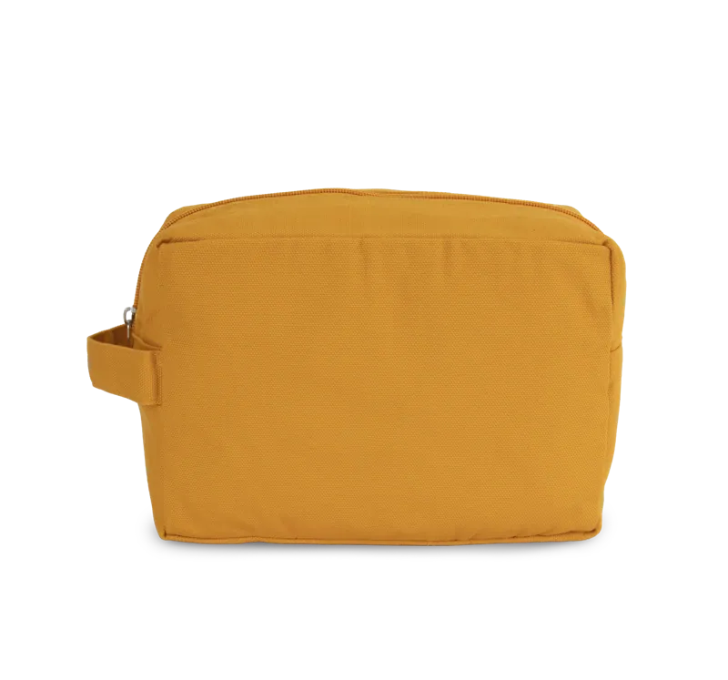 Toilettas van biologisch katoen. in Washed Sunflower