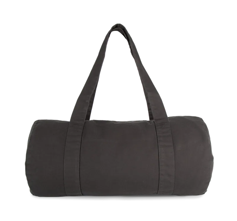 Duffeltas van biologisch katoen in Washed Black
