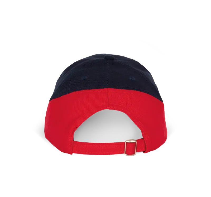Racing - Tweekleurige pet 6 Panelen in Navy / Red, achterkant