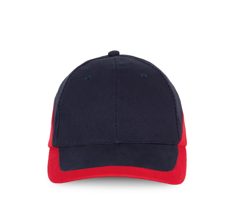 Racing - Tweekleurige pet 6 Panelen in Navy / Red