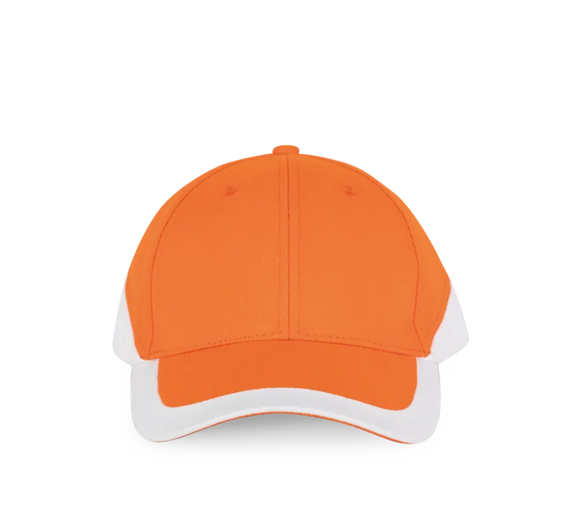 Racing - Tweekleurige pet 6 Panelen in Orange / White