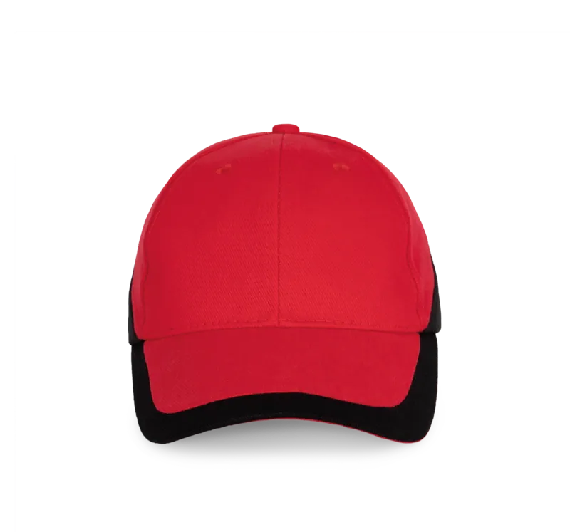 Racing - Tweekleurige pet 6 Panelen in Red / Black