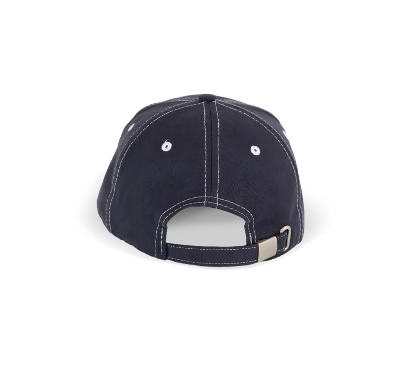 Modieuze Pet Met 6 Segmenten in Navy / White, achterkant