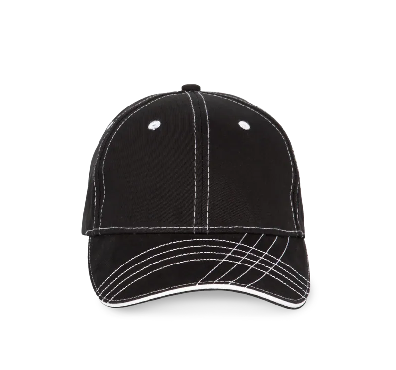 Modieuze Pet Met 6 Segmenten in Black / White