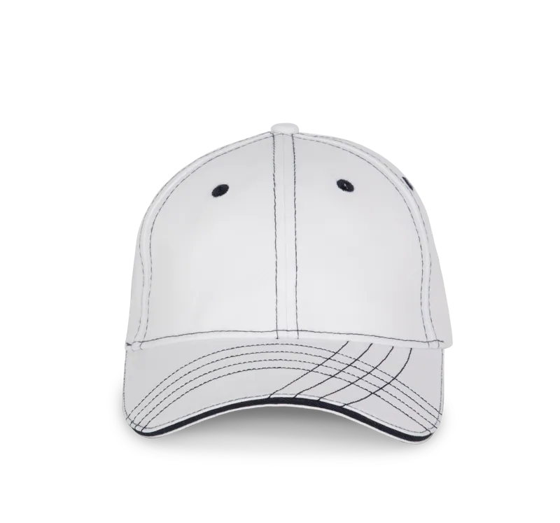 Modieuze Pet Met 6 Segmenten in White / Navy