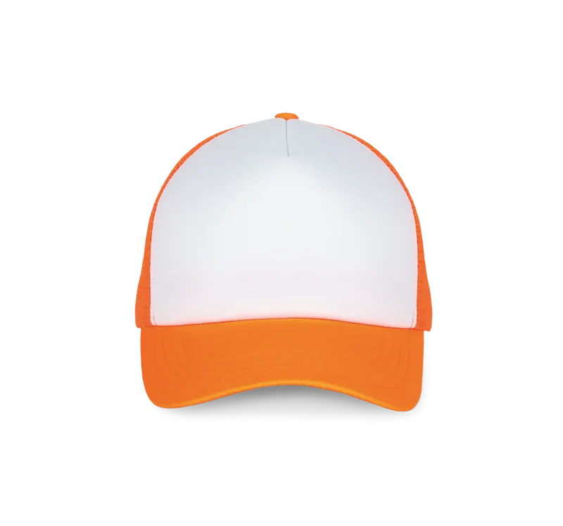 Trucker - Pet 5 panelen in White / Fluorescent Orange