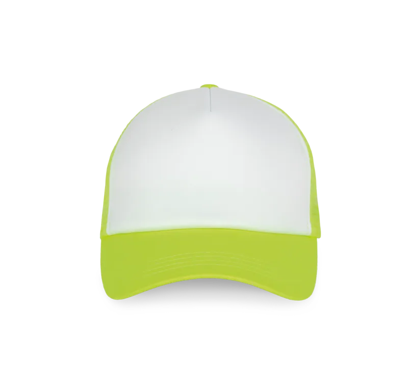 Trucker - Pet 5 panelen in White / Fluorescent Yellow
