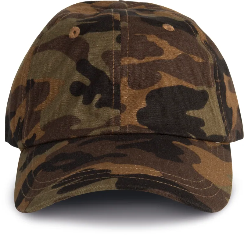 DAD CAP - 6 Panelen in Brown Camouflage