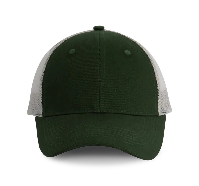 Truckerpet - 6 panelen in Forest Green / Light Grey