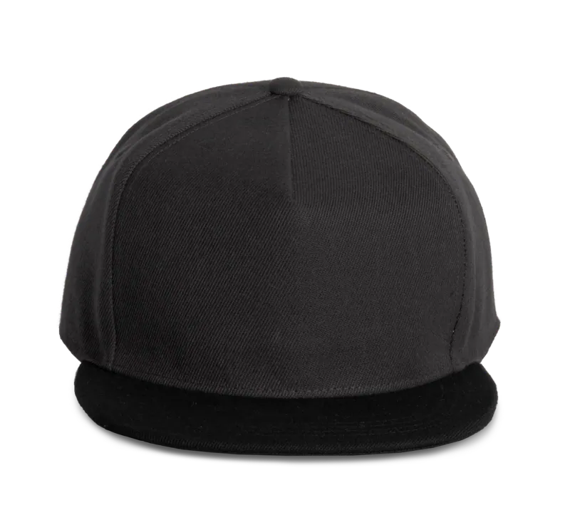 Pet Snapback - 5 panelen in Dark Grey / Black