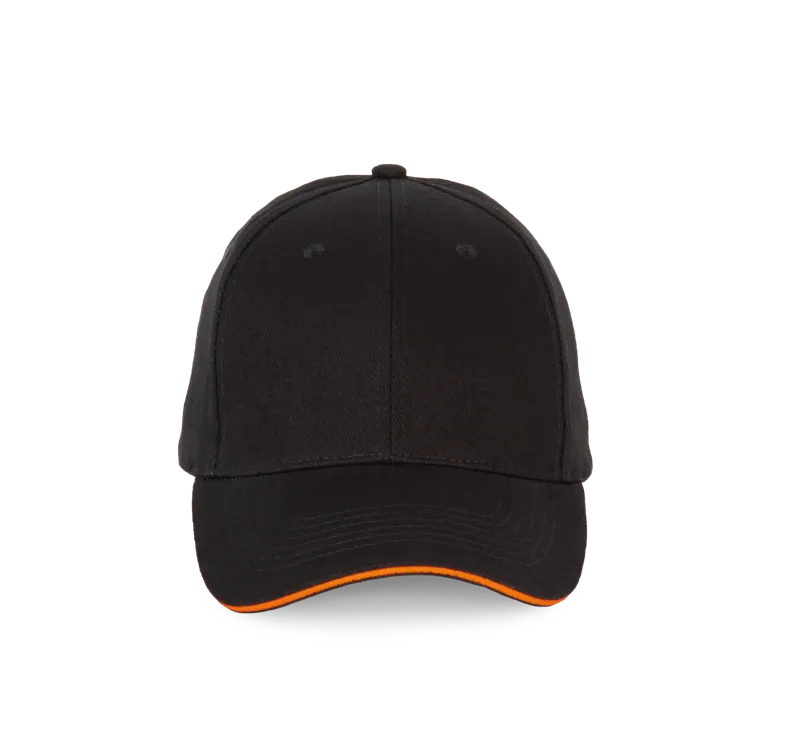 Pet met contrastbies - 6 panelen in Black / Orange