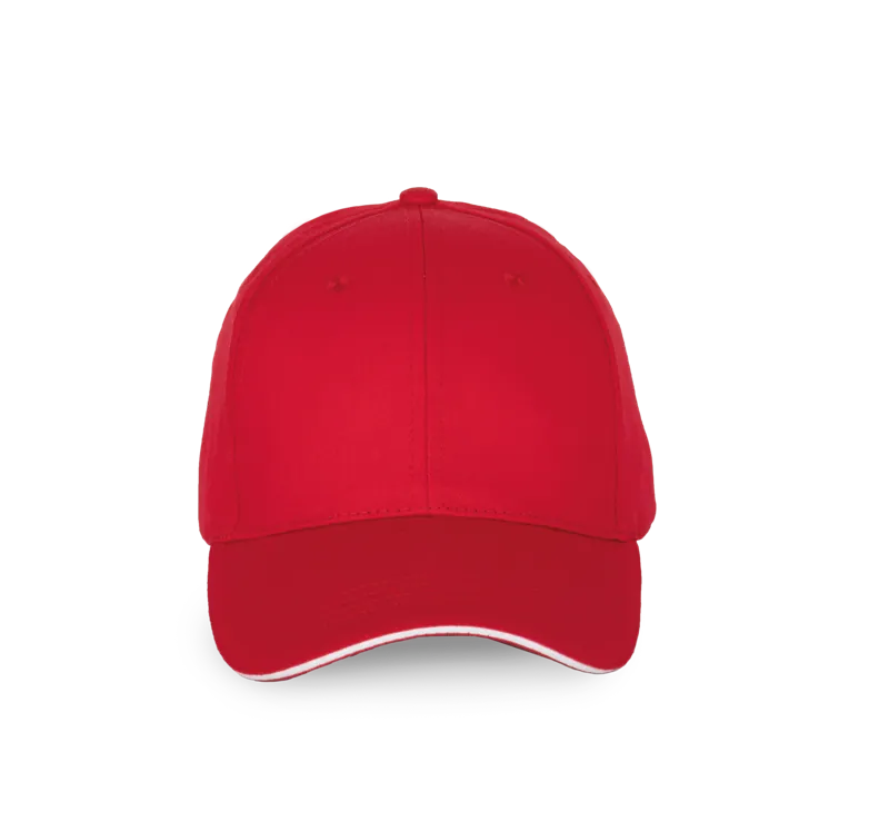 Pet met contrastererende bies - 6 panelen in Red / White
