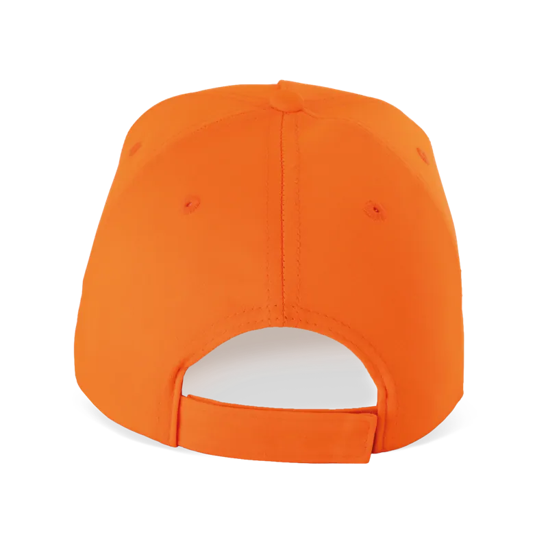 Pet met 5 panelen van polyester in Fluorescent Orange, achterkant